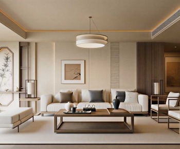 New Chinese Style A Living Room-ID:776639941