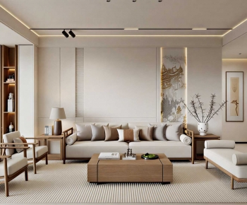 New Chinese Style A Living Room-ID:253627063