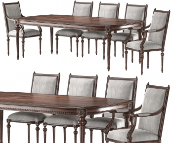 French Style Dining Table And Chairs-ID:528980021