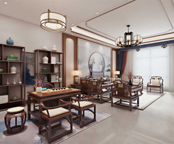 New Chinese Style A Living Room-ID:199584013