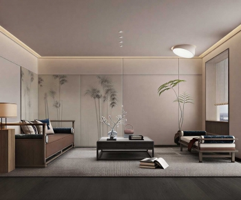 New Chinese Style A Living Room-ID:760379089
