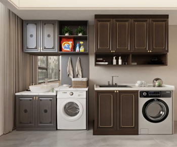 New Chinese Style Laundry Cabinet-ID:176202061