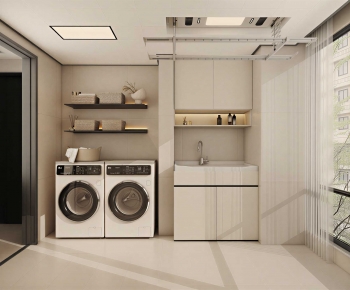 Modern Balcony Laundry Room-ID:840369947