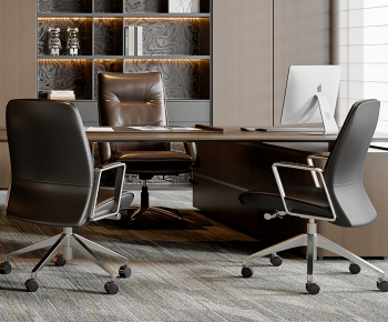 Modern Office Desk And Chair-ID:611617095