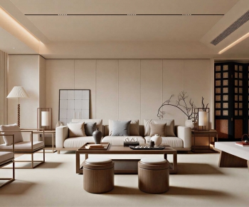 New Chinese Style A Living Room-ID:248960972