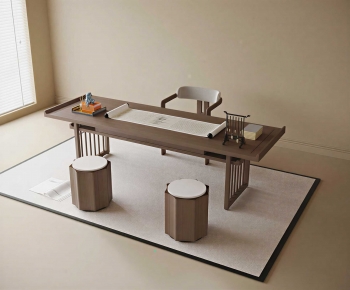 New Chinese Style Computer Desk And Chair-ID:902420049