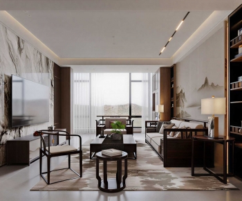 New Chinese Style A Living Room-ID:184240101