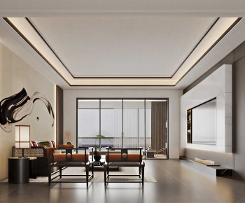 New Chinese Style A Living Room-ID:131900323