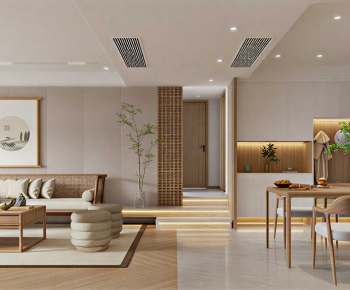 New Chinese Style A Living Room-ID:135413891