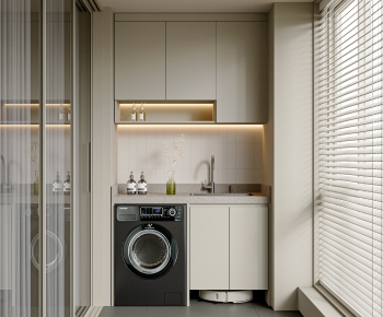 Modern Balcony Laundry Room-ID:973279005