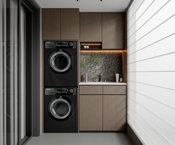Modern Balcony Laundry Room-ID:710849058