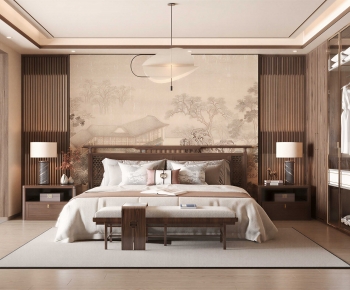New Chinese Style Bedroom-ID:258070954