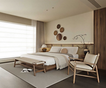 Wabi-sabi Style Bedroom-ID:758379945