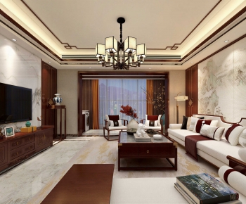 New Chinese Style A Living Room-ID:113054996