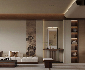 New Chinese Style A Living Room-ID:265064954