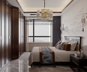 New Chinese Style Bedroom-ID:254160882