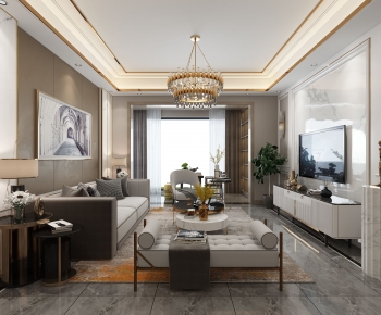 New Chinese Style A Living Room-ID:786977055