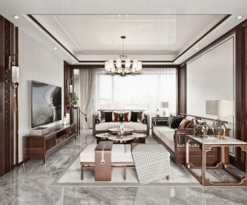 New Chinese Style A Living Room-ID:226237067