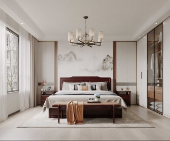 New Chinese Style Bedroom-ID:636600027