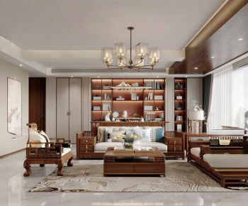 New Chinese Style A Living Room-ID:541709904
