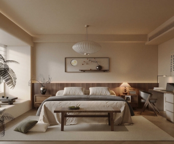 Wabi-sabi Style Bedroom-ID:563786984