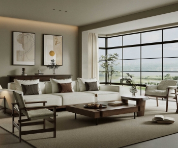 New Chinese Style A Living Room-ID:482762107