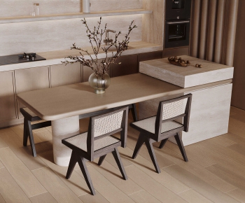 Wabi-sabi Style Dining Table And Chairs-ID:184674984