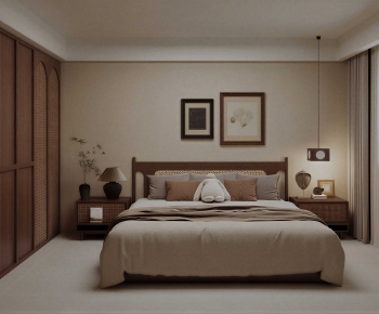 Wabi-sabi Style Bedroom-ID:841753019