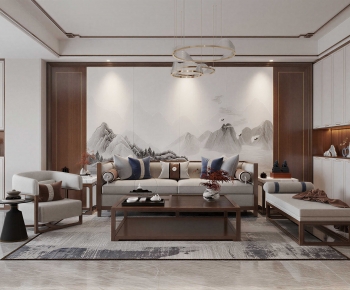 New Chinese Style A Living Room-ID:183868892