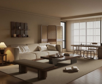 Wabi-sabi Style A Living Room-ID:530200024