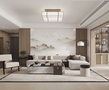 New Chinese Style A Living Room-ID:763528114