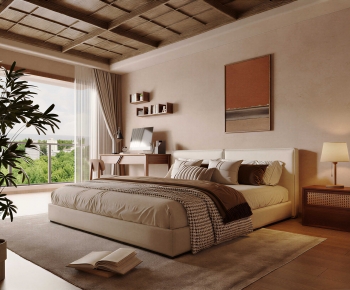 Wabi-sabi Style Bedroom-ID:351938969
