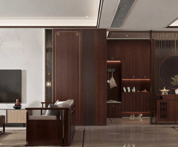 New Chinese Style A Living Room-ID:133378033