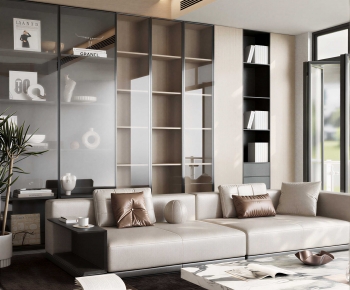 Modern Wabi-sabi Style A Living Room-ID:790433886