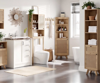 American Style Bathroom Cabinet-ID:128612042