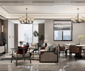 New Chinese Style A Living Room-ID:147540094