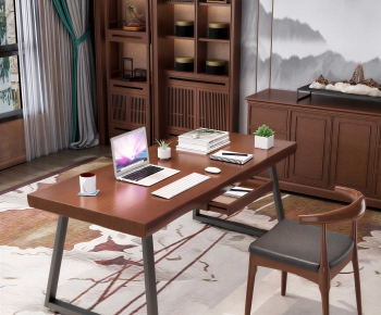 New Chinese Style Office Desk And Chair-ID:123189933