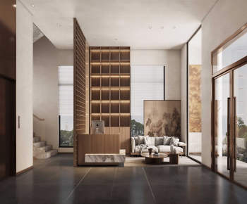 New Chinese Style A Living Room-ID:871088039