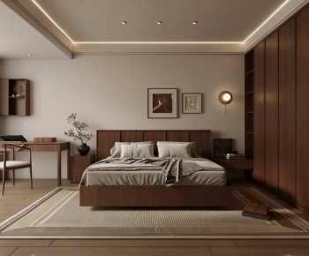 Wabi-sabi Style Bedroom-ID:378428941