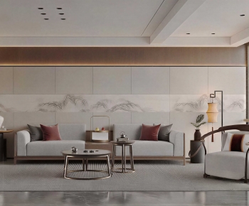 New Chinese Style A Living Room-ID:205100061