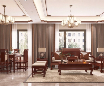 New Chinese Style A Living Room-ID:281299119