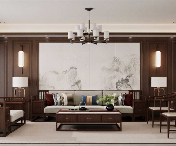 New Chinese Style A Living Room-ID:772089004
