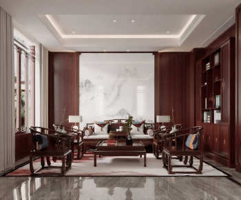 New Chinese Style A Living Room-ID:777117976