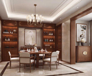 New Chinese Style Dining Room-ID:888678074