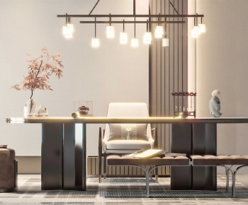 New Chinese Style Computer Desk And Chair-ID:883759984