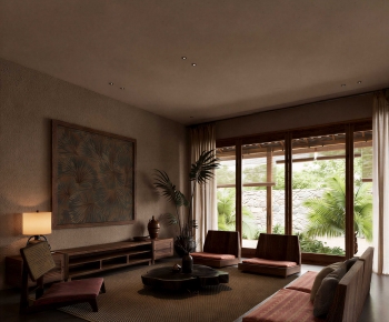 Wabi-sabi Style A Living Room-ID:502938998