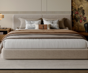 New Chinese Style Double Bed-ID:887367011