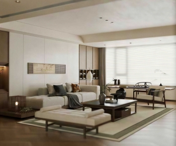 New Chinese Style A Living Room-ID:336397892