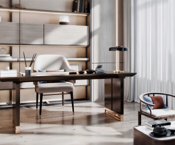 New Chinese Style Computer Desk And Chair-ID:604882006