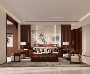 New Chinese Style A Living Room-ID:246016039